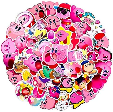 JPSR 50PCS/Pack Kirby_Star Allies Stickers PVC Waterproof Stickers for Laptop Luggage Children Toy Motorcycle Skateboard Motorcycle