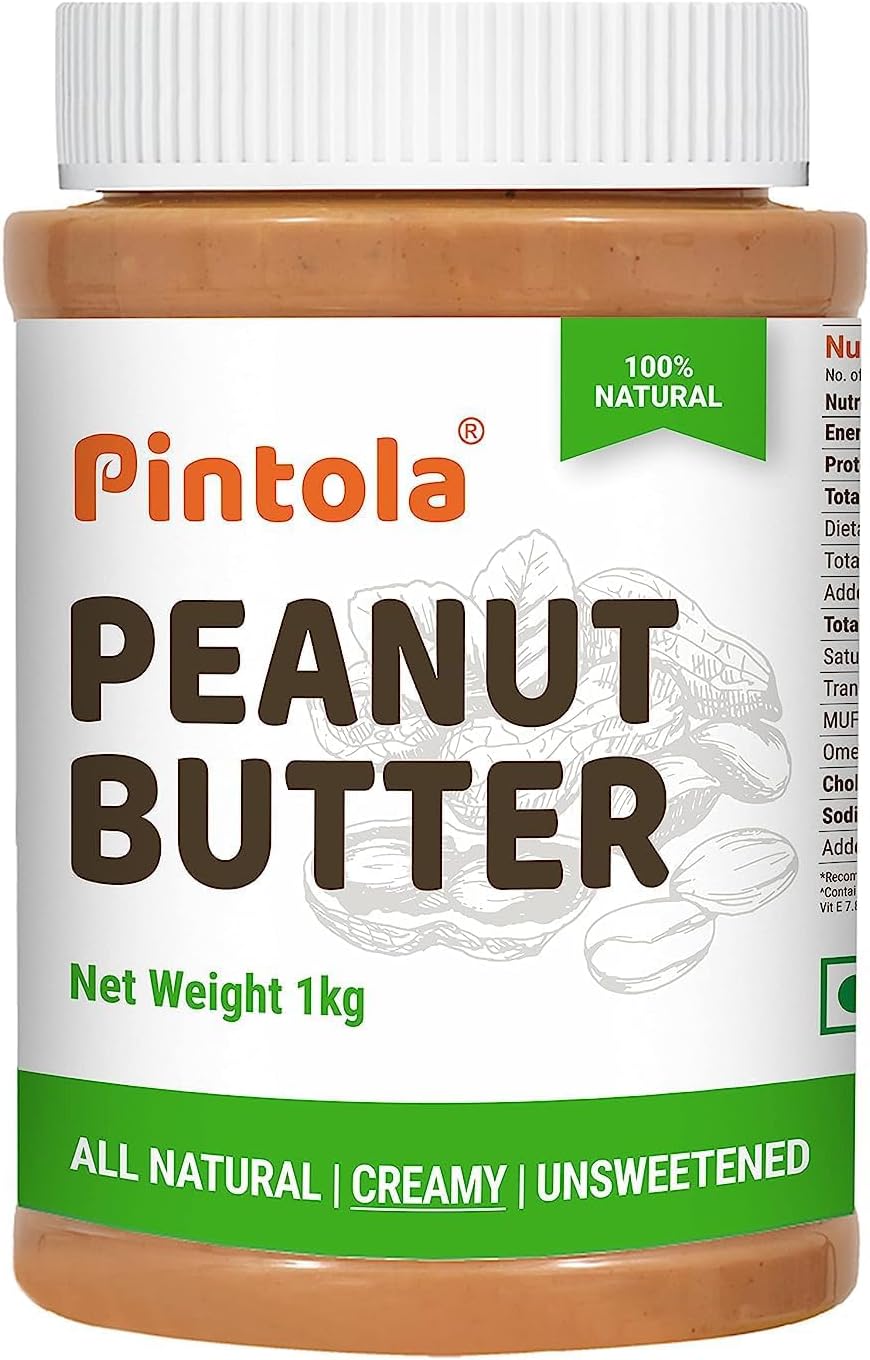 All Natural Peanut Butter (Creamy) | Unsweetened | 30g Protein | Non GMO | Gluten Free | Vegan | Cholesterol Free (1kg)