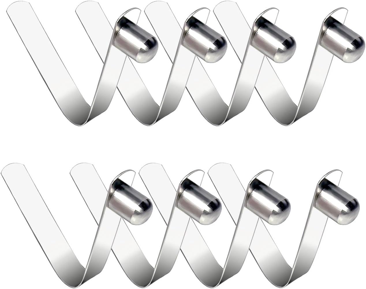 HZMM 8 Pcs Kayak Paddle Spring Snap Clips, Tent Pole Clips, Stainless Steel Push Button Clips, Tent Pole Push Button Spring Clips, Tube Locking Pin Clips for Kayak Paddle Camping Tent Pole