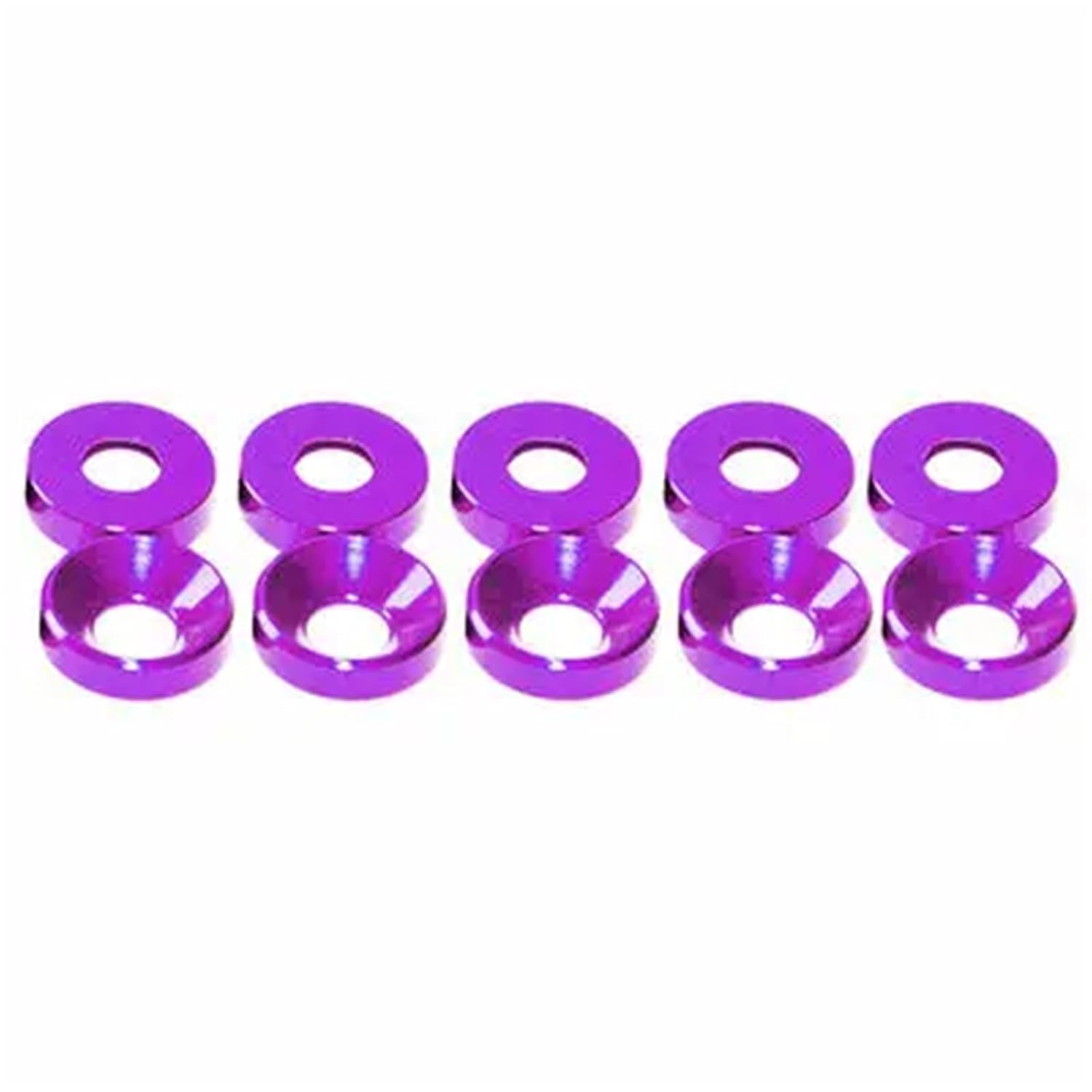 Countersunk Washer 100pcs Aluminum Colourful Anodized Countersunk Head Bolt Washers Gasket(Purple,M2.5)