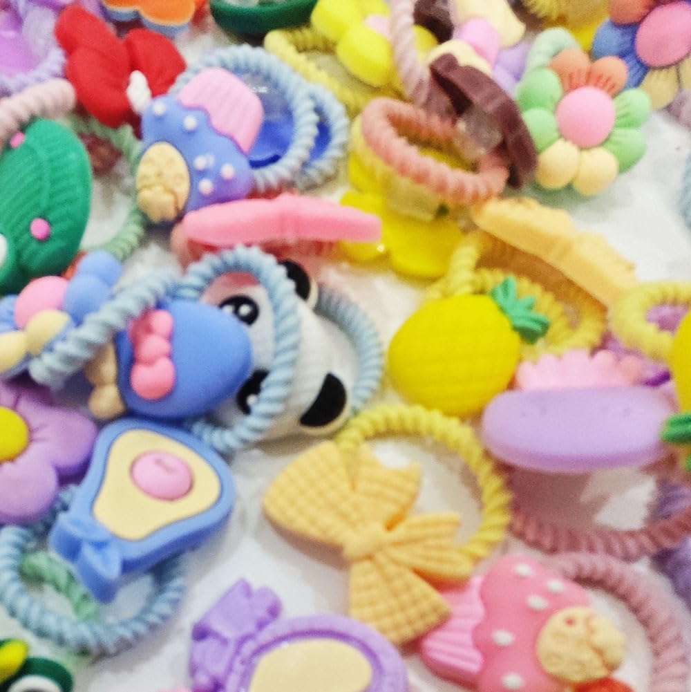 100pcs Toddler Mini Hair Bands, ZODKSNO 1 inch Mixed Styles Baby Hair Bows Ties Elastic Ponytail Holders for Toddlers Girls Kids - Image 3