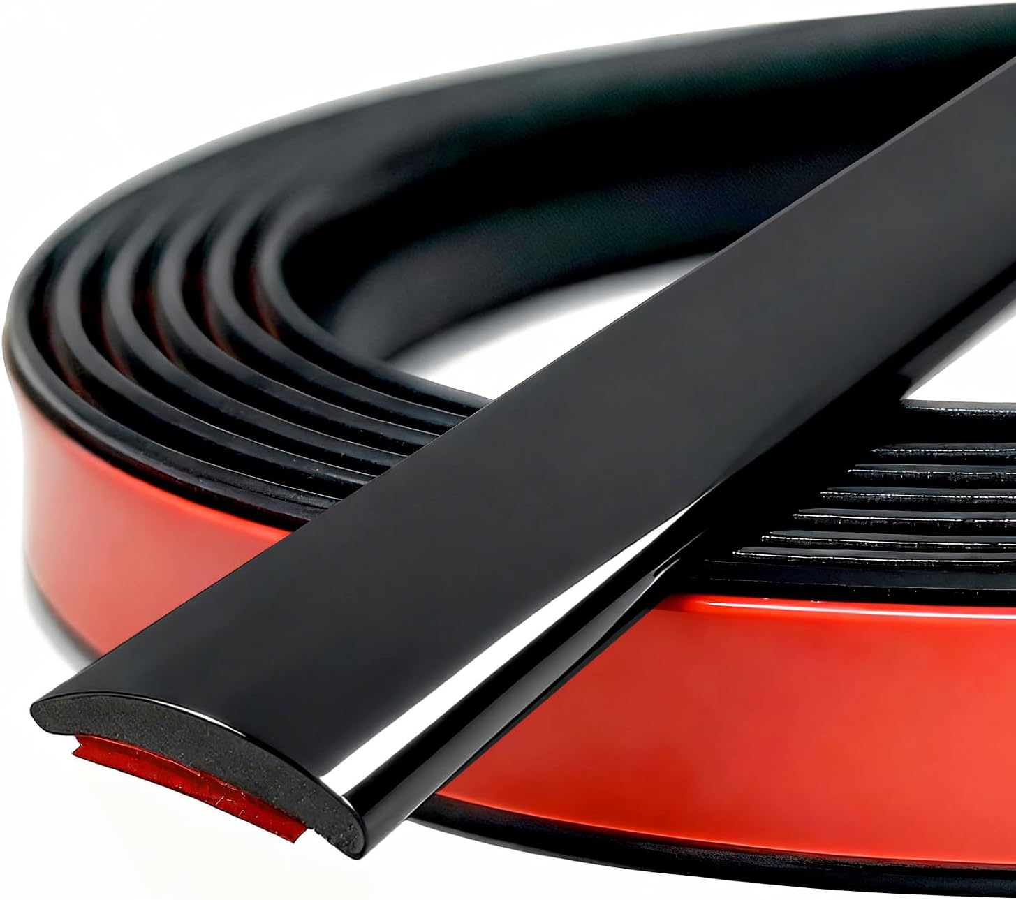 Universal Glossy Black Body Side Molding Trim, Self Adhesive Protection for Cars/Trucks/Vans Body Door Window Bumper and More, W:2inch; L:20Feet