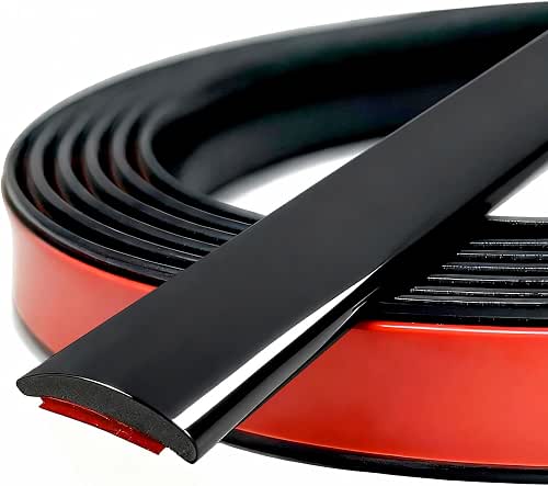 Universal Glossy Black Body Side Molding Trim, Self Adhesive Protection