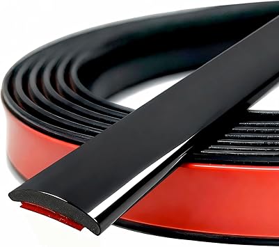 Universal Glossy Black Body Side Molding Trim, Self Adhesive Protection for Cars/Trucks/Vans Body Door Window Bumper and More, W1inch; L20Feet