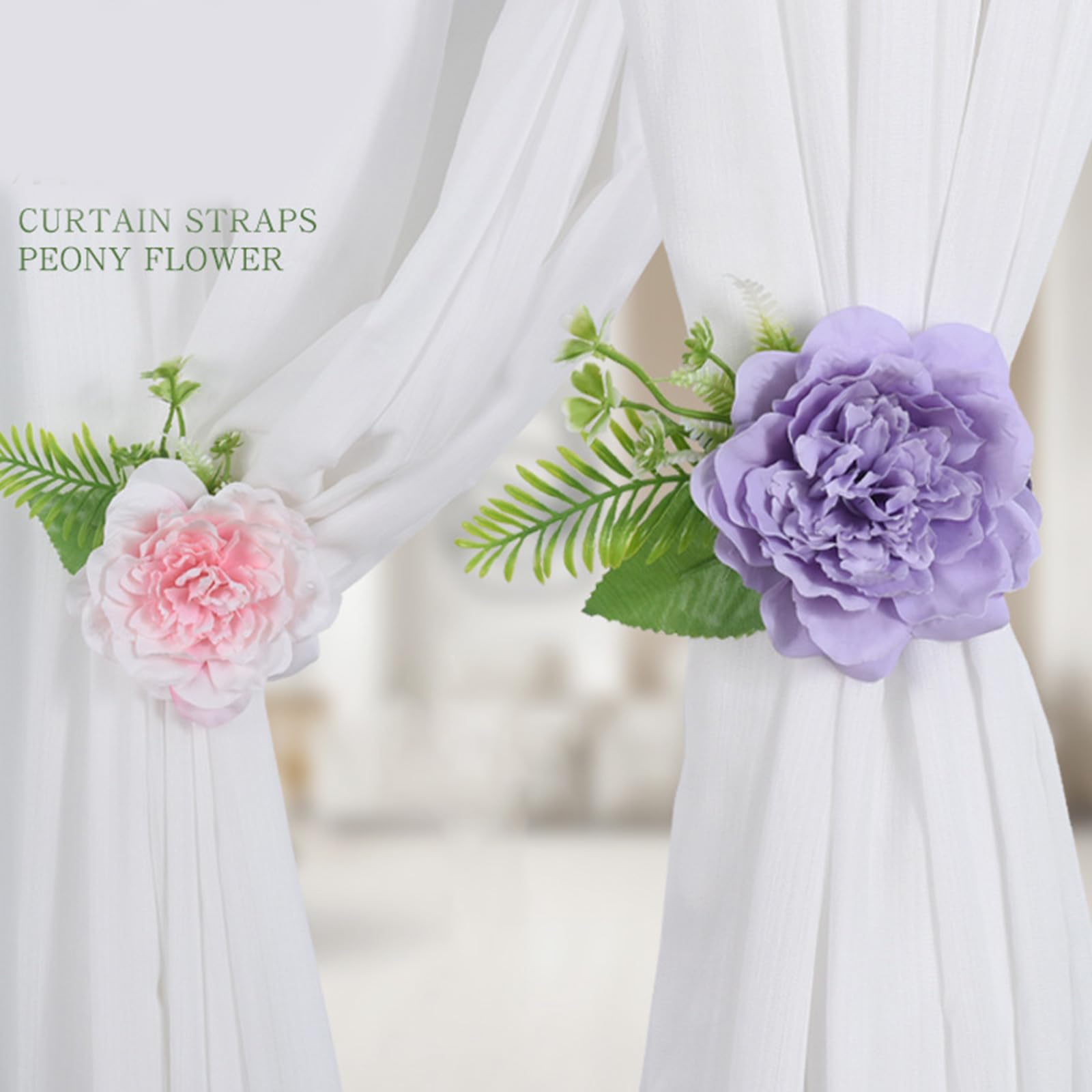 PATIKIL Fermacurtain Fiori, 2 Pezzi Fermacurtain Artificiali con Fiori