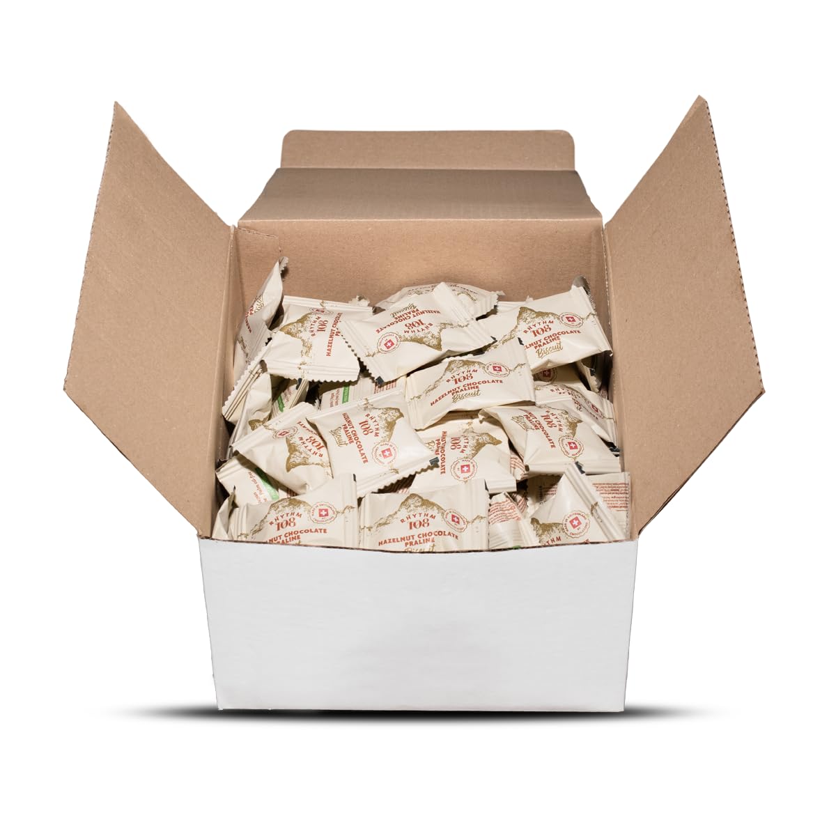 Rhythm 108 Swiss Vegan Hazelnut Chocolate Praline Impulse Biscuit Box 1950g (approx. 130 biscuits)