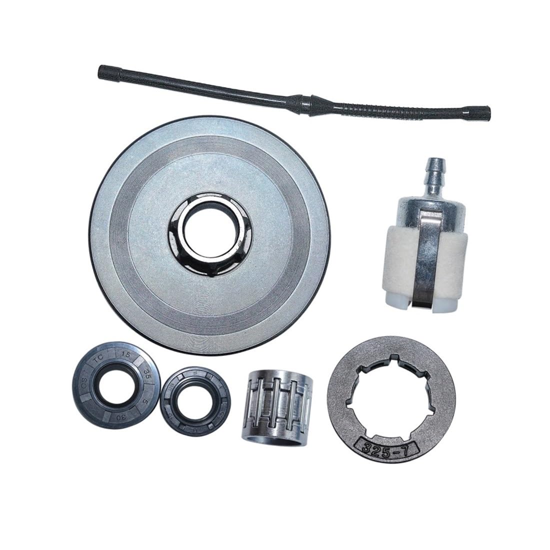 Oglozabp One Color 325 7T Clutch Sprocket Drum Rim Fuel Line Oil Seal Kit Fit For 4500 5200 5800 45Cc 52Cc 58Cc Chainsaw