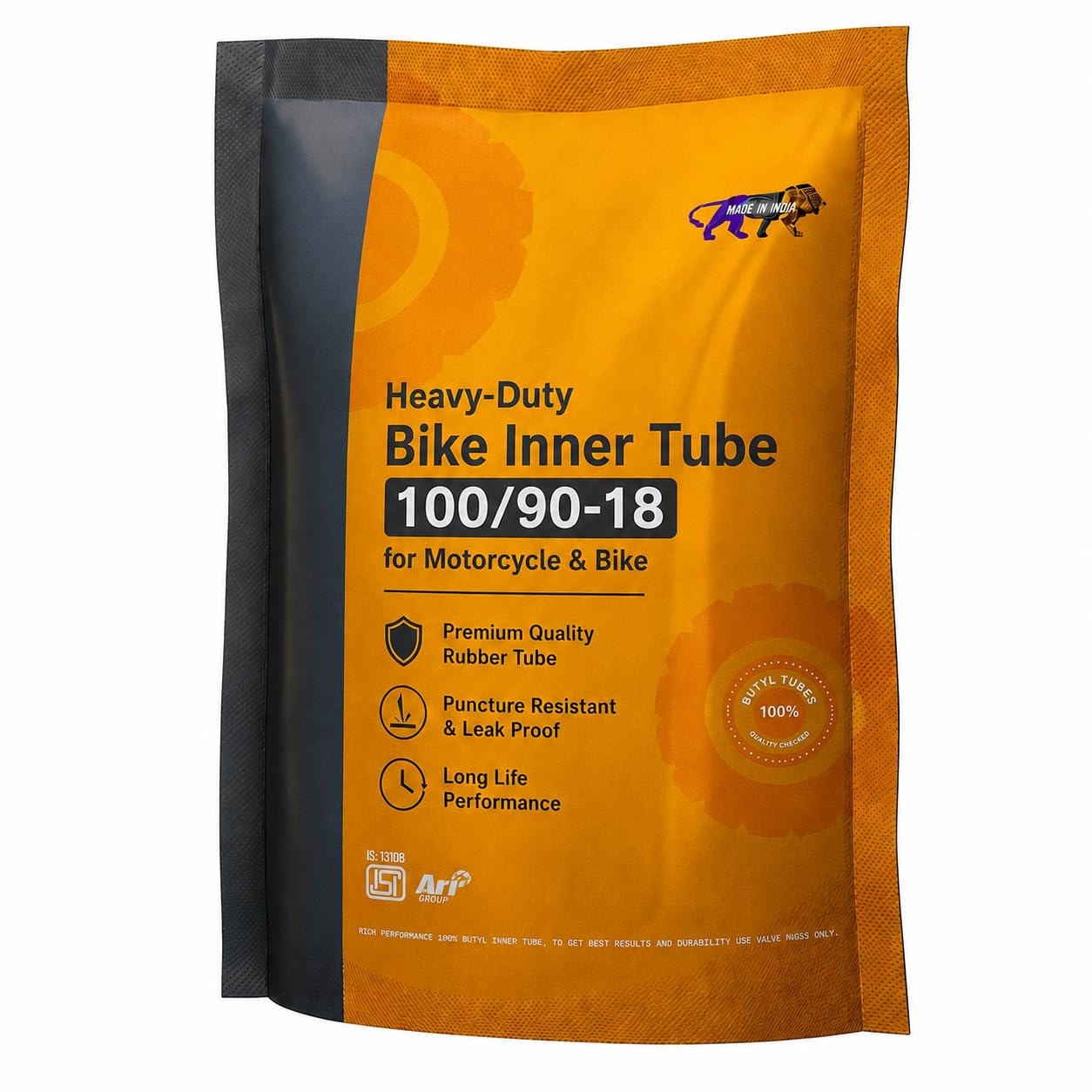 Heavy-Duty 100/90-18 Packed Bike Tube | Inner Tube for Motorcycle & Bike Rubber Tube | Puncture Resistant, Leak Proof-image-28