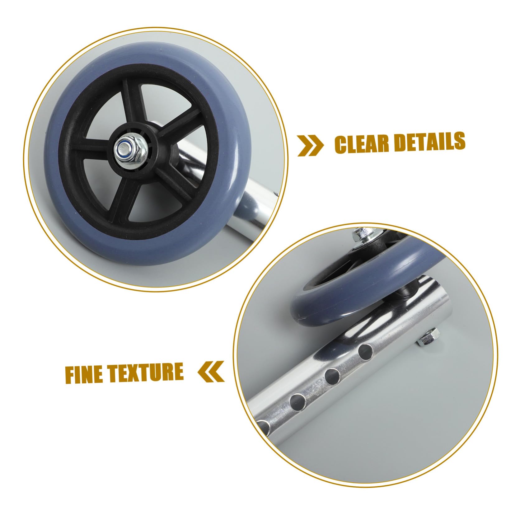 ABOOFAN Ruedas para Andador 2 Piezas Regulables De Aluminio Accesorios Robustez Y Movilidad Agradada Para Marcos De Caminar Fácil De Instalar
