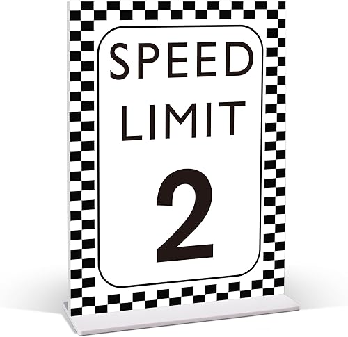 Miniatura 18 de Decoración de cumpleaños de coche de carreras, letrero de límite de velocidad 3, Fast One, decoración de fiesta de cumpleaños de auto de carreras