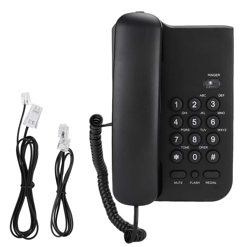 Telefono con Filo da Tavolo, Telefono Fisso Inglese KX-T3026CID per Ufficio Domestico in Hotel (Nero)