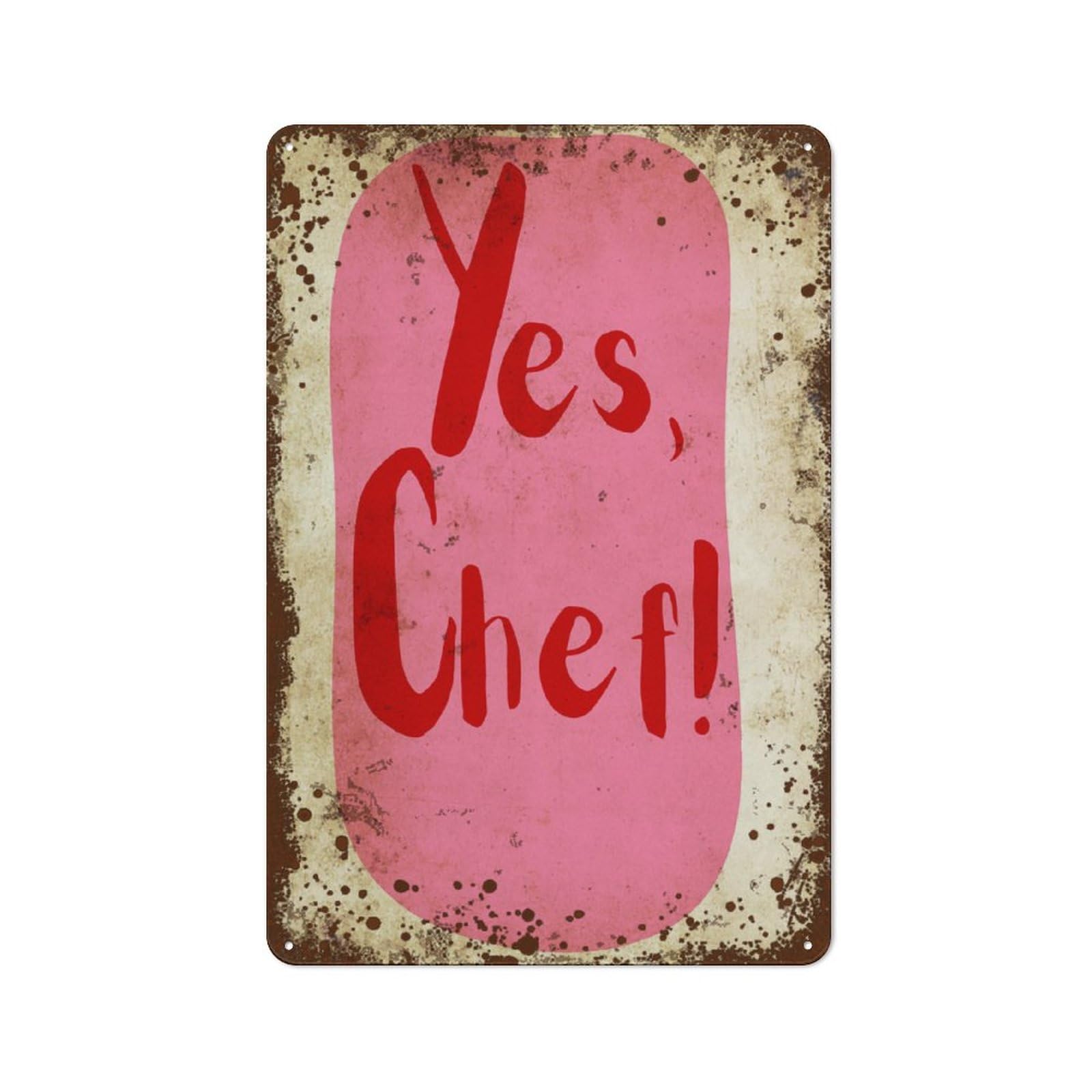 Kwqdozf Style-10 8X12 Inch Yes Chef Wall Art 8X12 In