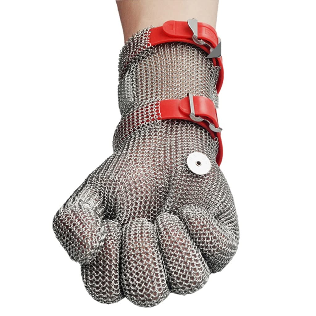 Guantes Resistentes al Corte de Acero Inoxidable de 32 cm de Acero Inoxidable, adecuados for Sacrificio, Cocina, jardín, Guantes de Estudio de Aventuras al Aire Libre