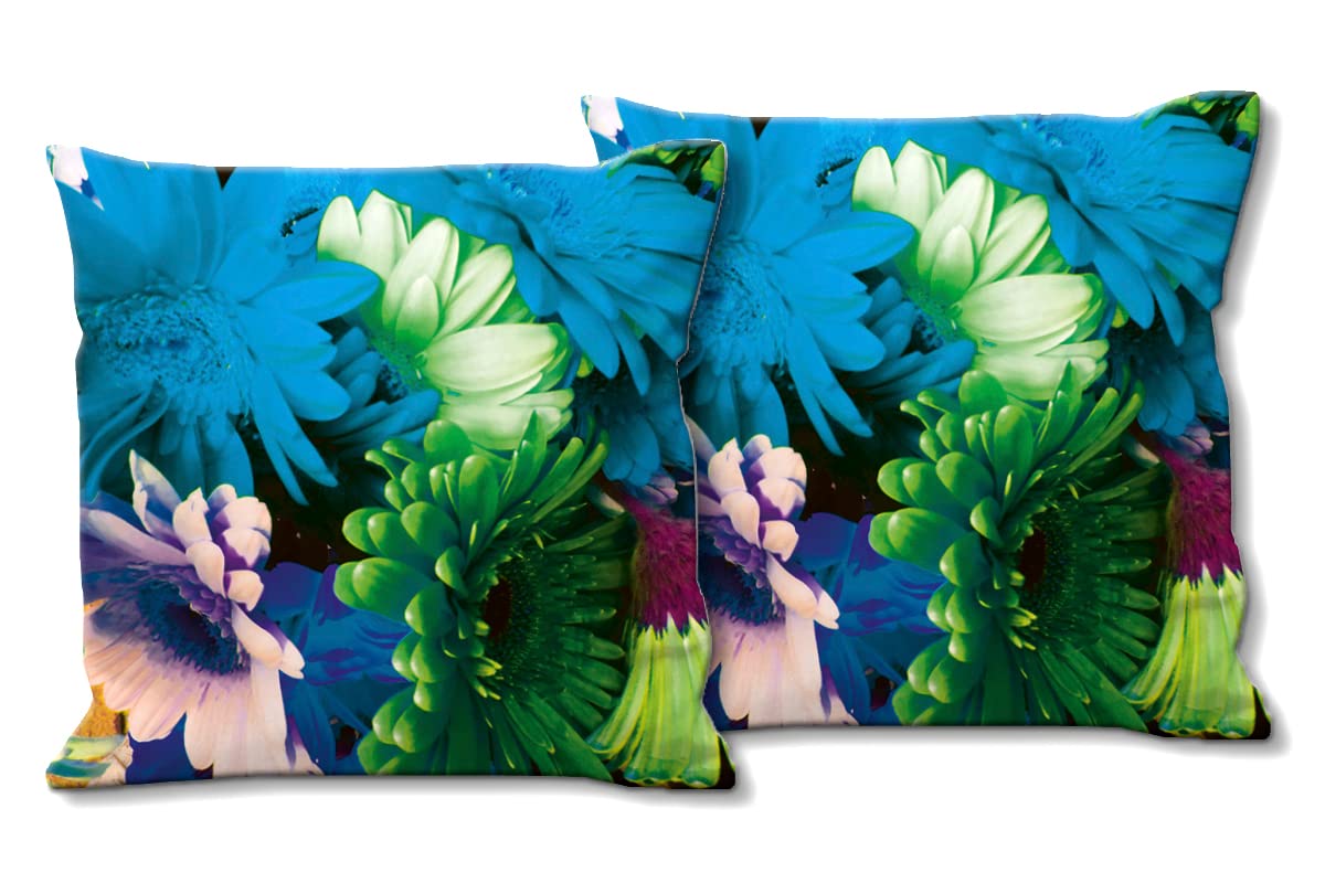 Flowers - Foto-Kissen-Hülle Set (2 STK.) 40 x 40 cm | Kissen-Bezüge - passend zu Wandbild - Deko-Kissen - Blume Blüte Pflanze Natur Garten