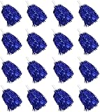 PPXMEEUDC 16PCS Cheerleading Pom Poms Metallic Foil Plastic Pom Poms with Baton Handle for Game Sports Squads...