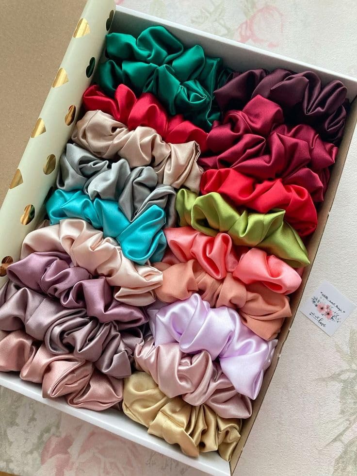 Classic Satin Silk Scrunchies For Women And Girls Scrunchie for Less Hair fall Hairbands Rubber Band Scrunchies For Girls Best Gift For Mom, Sister And Girlfriend Pack of 1-image-10