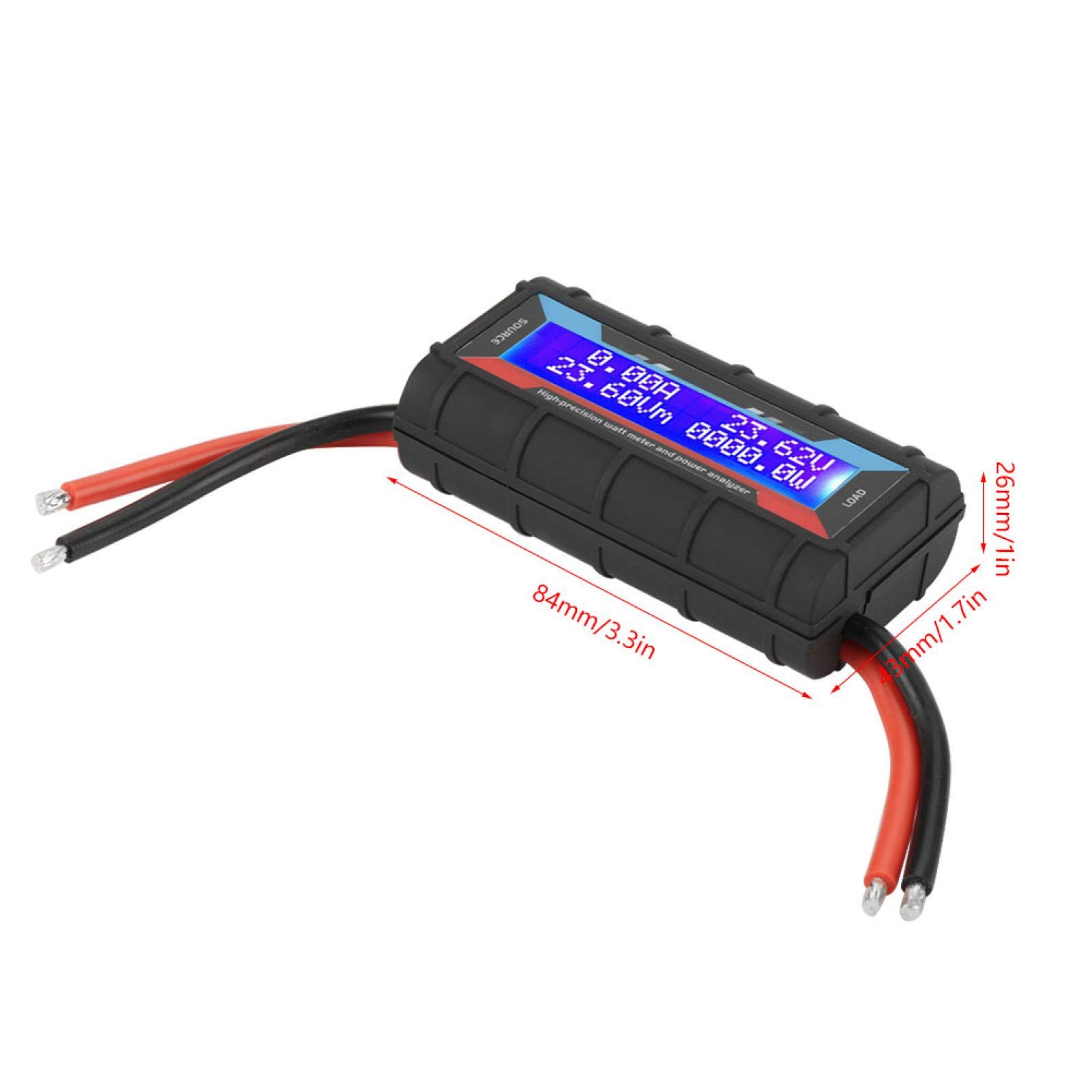 Dioche Watt Power Tester, 4,8 V ~ 60 V 130 A Hochpräziser Leistungsanalysator RC Wattmeter LCD-Anzeige Amperemeter Voltmeter Multimeter für RC-Modellflugzeuge 3,3 X 1,7 X 1 Zoll