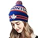 Cayyon Canada City Hockey Maple Leaf Embroidery Classic Pom Cuff Edmonton Beanie Hat Cuffed Winter Soft Beanie Knit Pom Hat Cap Blue