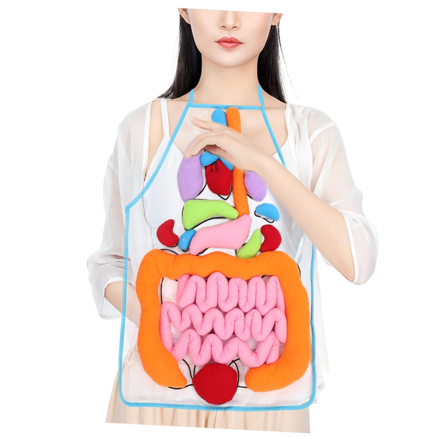 Gatuida Juguete Cognitivo para Niños Delantal Educativo de Poliéster y Felpa, Material Didáctico para Aprender Órganos del Cuerpo Humano en Educación Temprana