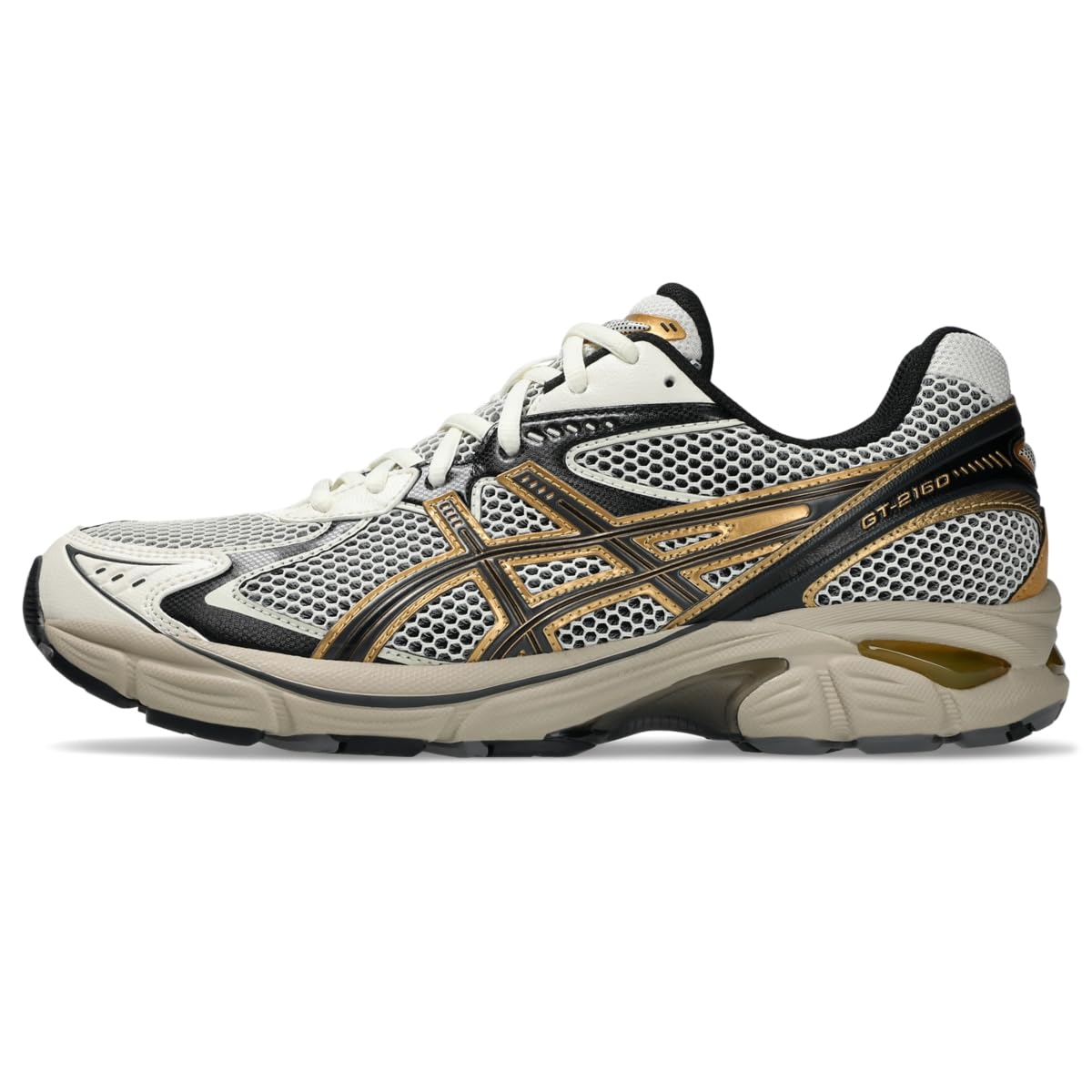 Amazon | ASICS メンズ GT-2160 ランニングシューズ, クリーム/純金