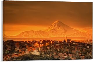 Bolivia Canvas Wall Art for Corridor, Bolivian Modern Relax Prints Artwork Aisle Kitchen Bedroom Decor Waterproof, Ready to Hang 8x12 Inch