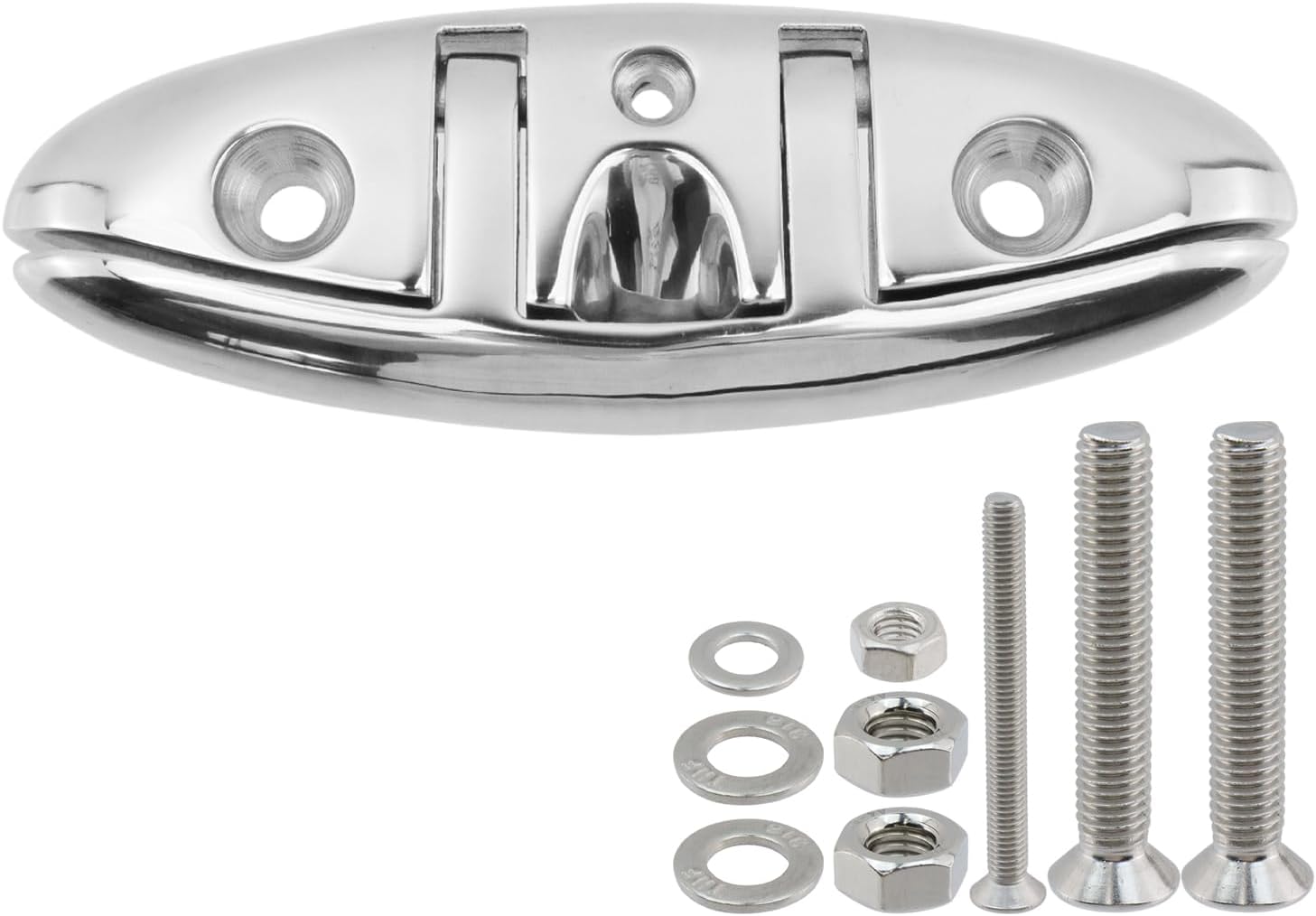 Crapyt 6" Boat Folding Cleats Boat Dock Cleats, 316 Stainless Steel Marine Grade Rope Cleat Flip up Dock Cleat Fasteners, for Ships, Yachts, Ship Docks, Decks, Dock Mooring, Kayaks, Jet Skis, 2 Pcs