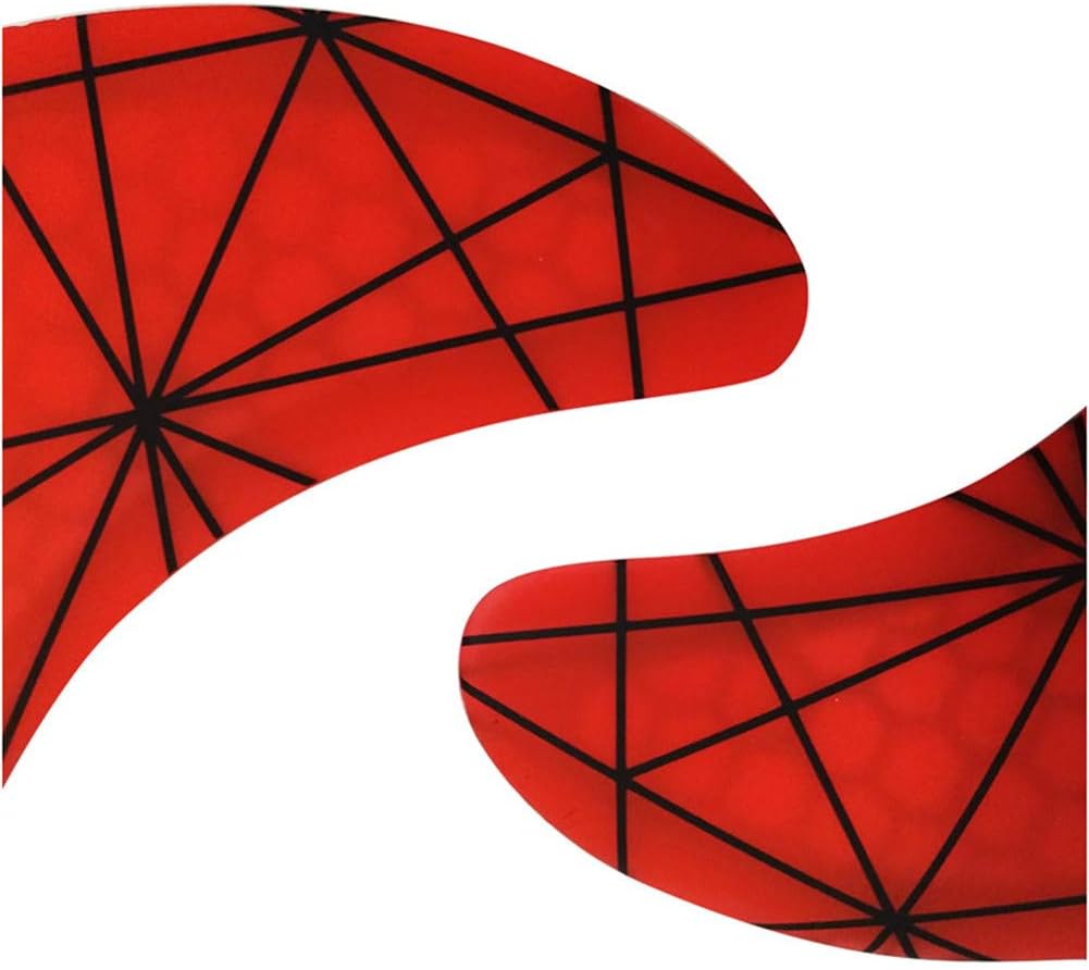 Fiberglass Reinforced Surfboard 3 Fins Thruster (Double Tabs II Style G5/G7 Size), Surfboard Tri Fin Thruster Set Choose Color and Size (Red, G5)
