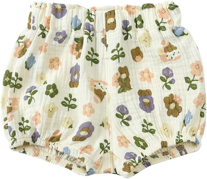 MYGBCPJS Baby Girls Boys 3 Pack Cotton Linen Blend Cute Bloomer Shorts Loose Harem Shorts - Image 2
