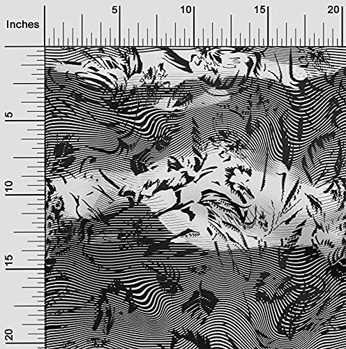 oneOone Silk Tabby Black Fabric Animal Skin Craft Projects Decor Fabric Printed by The Yard 42 Inch Wide-Low