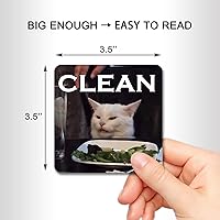 Vista 2 de Imán para lavavajillas, indicador de señal de limpieza sucia, imán de lavadora de doble cara para cocina, lavavajillas y refrigerador, con placa