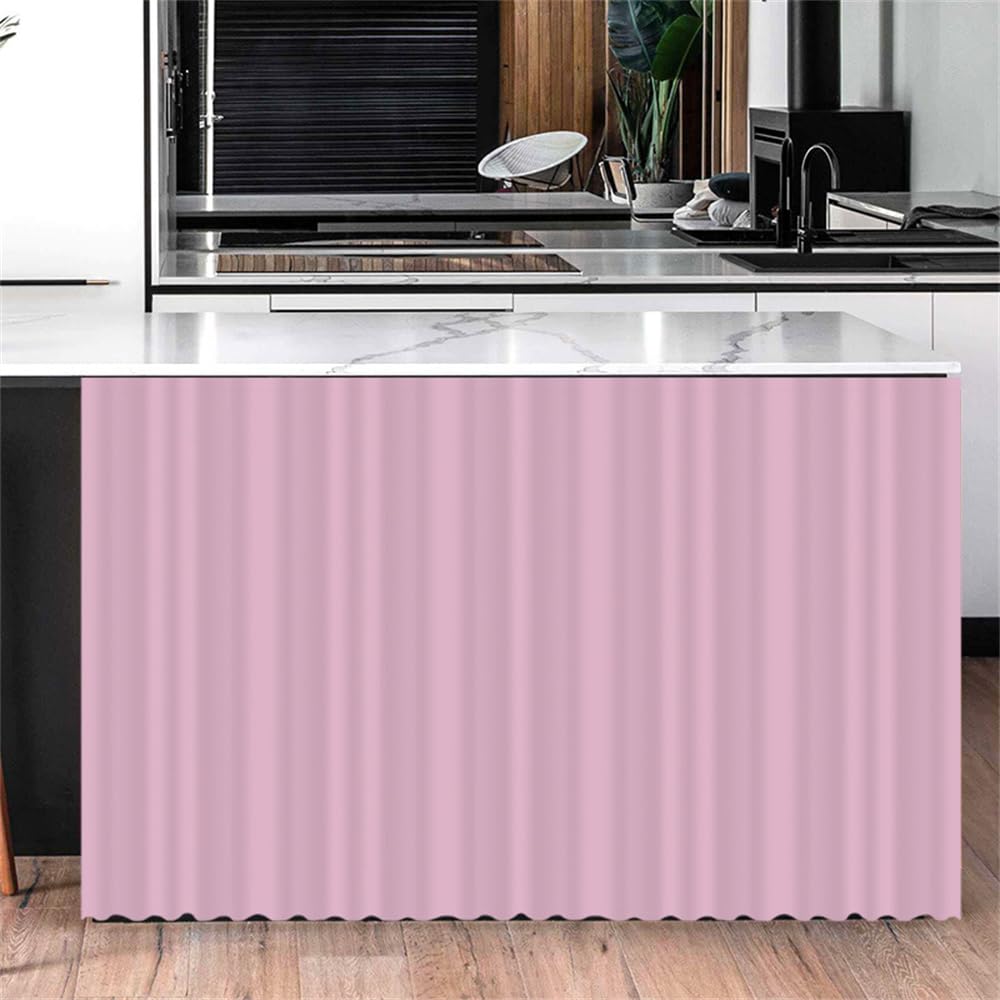 Highdi Dustproof Curtain, Cupboard Short Kitchen Hideaway Small Curtains - No Drilling Is Required with Self Adhesive for Under Sink, Bookcase, Bathroom (Light purple,W100* H140cm)