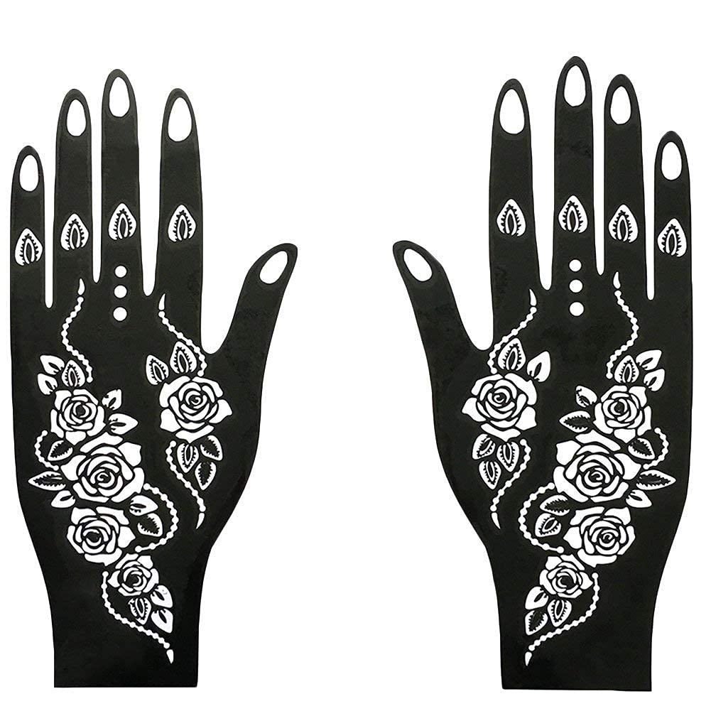 IVANA'S Heena Mehandi Tatto Stencil Set for | Hand | Body | Fingure | Face | Heena Art Temporary Tatto for Kids, Girls & Women, Design - Tatto-37, Black, M (C-Tatto-37)-image-28
