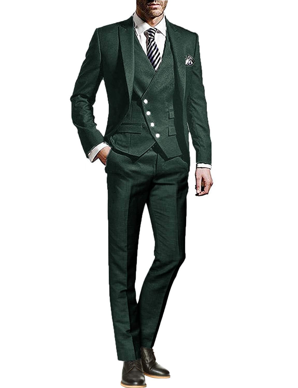 Uomo Giubbotto e Pantaloni Tux da Giacca Monopetto a 3 Pezzi