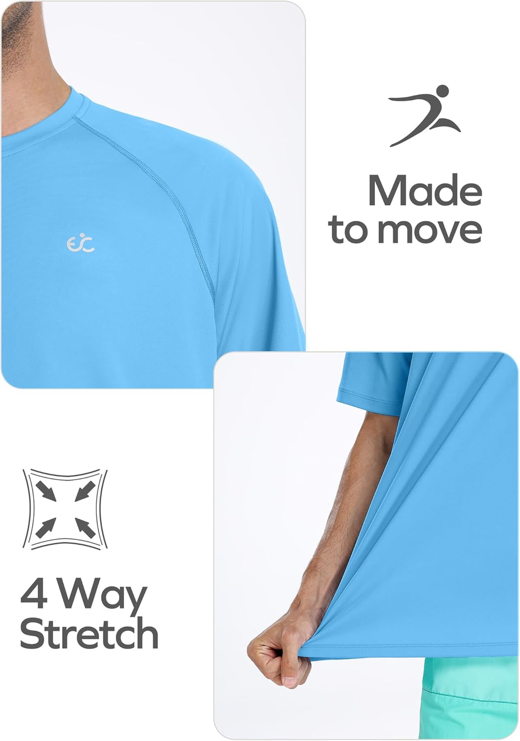 Men's Swim Shirt Quick Dry Sun Shirts UPF50+ Rash Guard for Men Short Sleeve UV Sun Protection Beach Shirts - Image 6