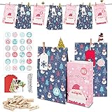 Adventskalender Zum Befüllen Kinder Groß, Geschenk Papiertueten Zum Selber Befüllen Basteln Advents Tüten, Adventskalender Zum Befüllen Groß XXL, Adventskalender Selber Machen, Weihnachtskarten –24-PC