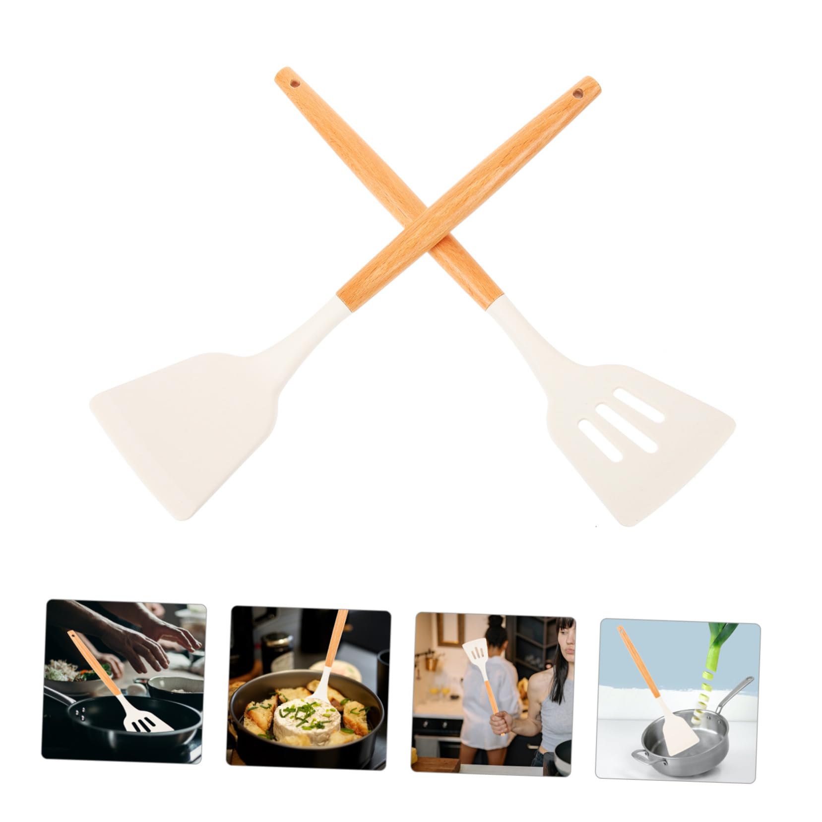 IMIKEYA 10stücke Teiliges Silikon Pfannenwender Set Mit Holzgriff Hitzebeständige Antihaft Küchenutensilien Für Vielseitige Anwendungen Spülmaschinenfest Und Kratzfest Für Kochen Und