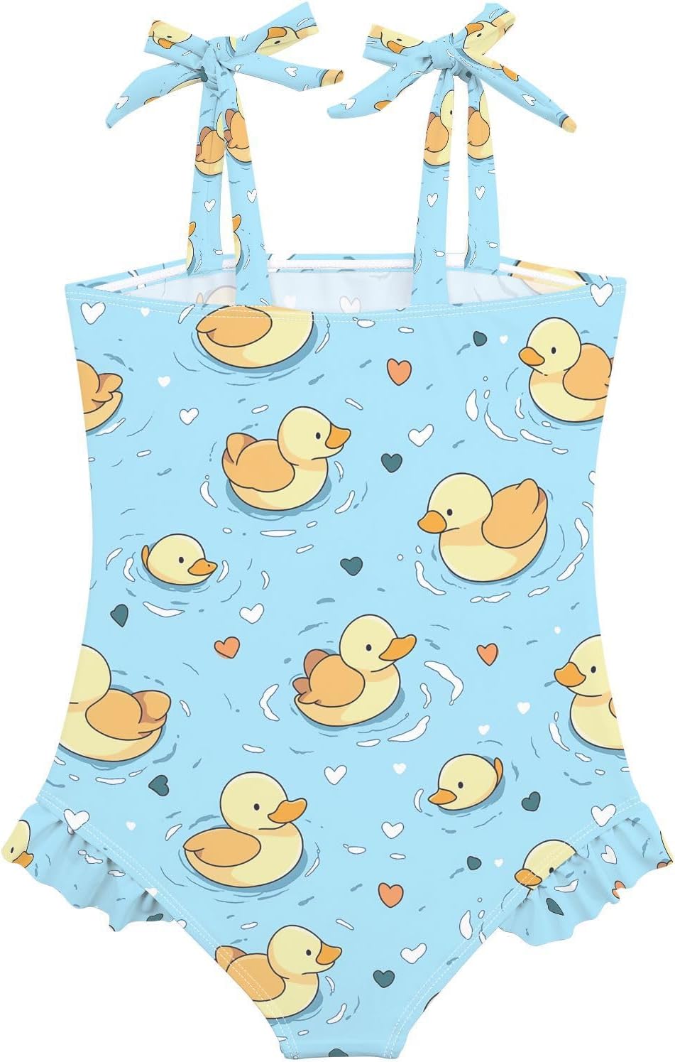 visesunny Toddler Girl Swimsuit Adjustable Strap Swimwear Duck Swimming Love Bathing Suits for Girls 18M-6Y