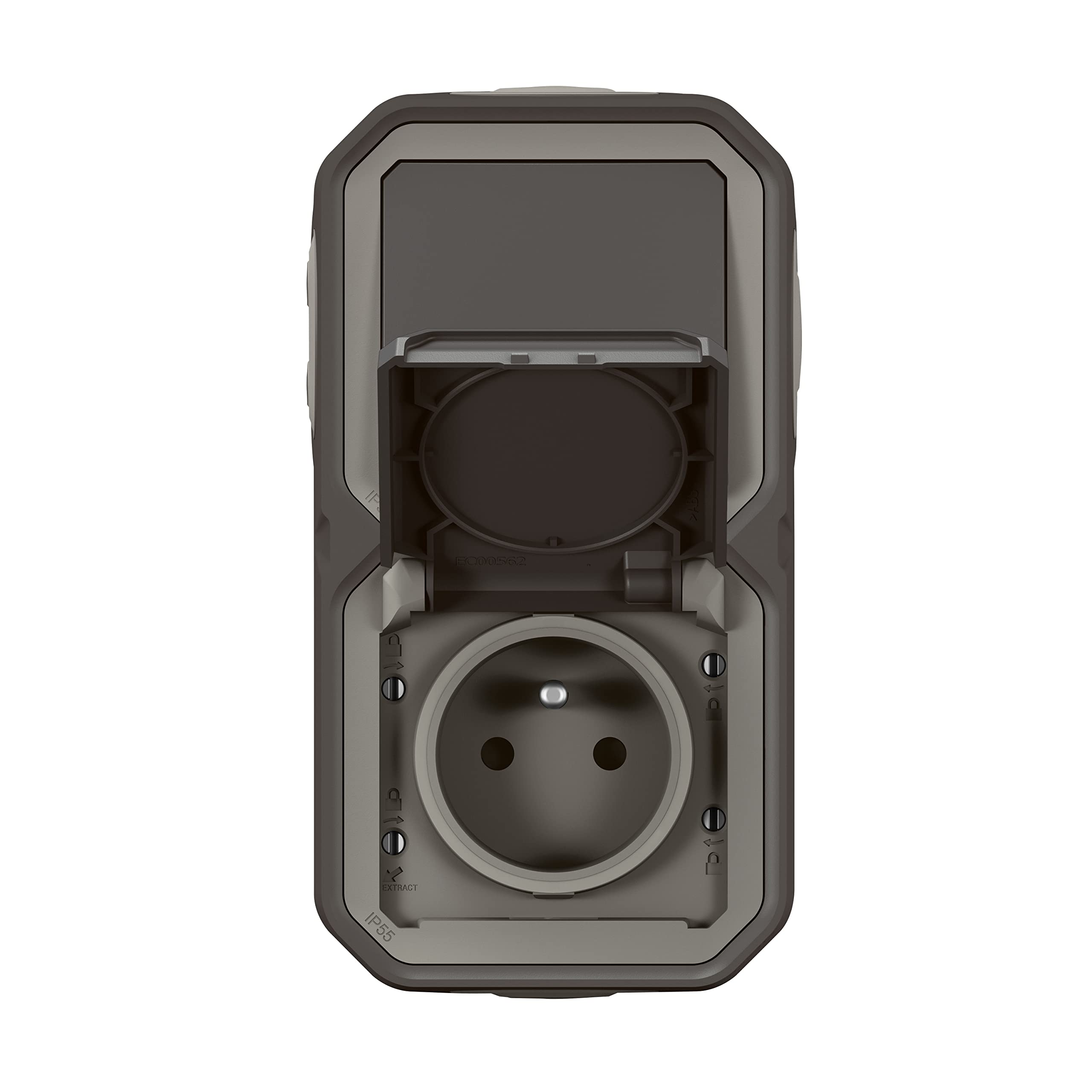 Image secondaire de Prise Étanche et Interrupteur Va-et-Vient IP55 Anthracite - Legrand Plexo