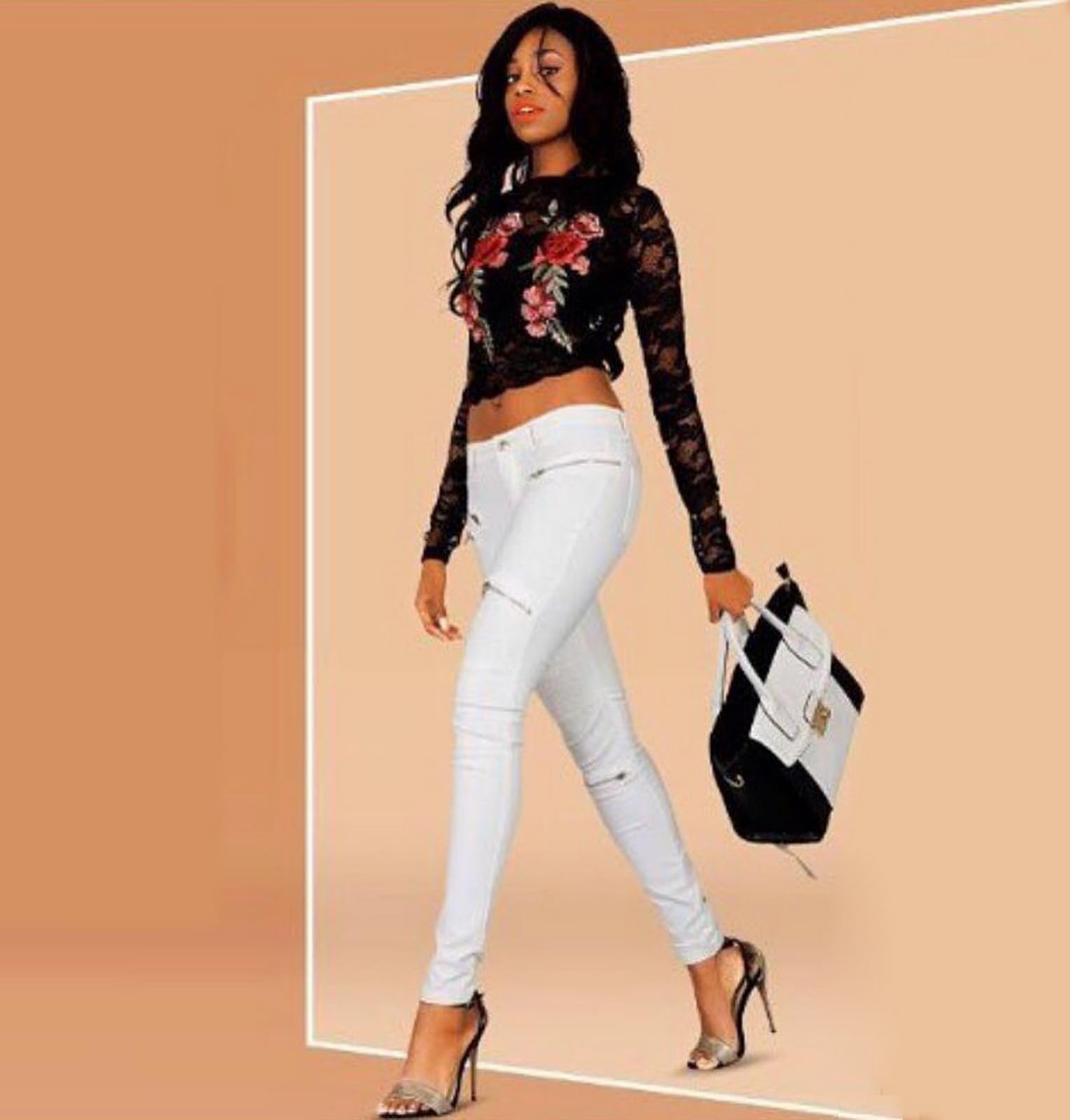 Pantaloni neri in denim rivestiti in pelle PU per le donne sexy stretti leggings da pilota elasticizzati