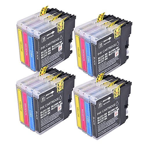PerfectPrint Compatible Ink Cartridges Replacement for Brother DCP-145C 163C 165C 167C 195C 197C 365CN 373CW 375CW 377CW MFC-250C 255CW 290C 295CN 297C LC980 (Black/Cyan/Magenta/Yellow, 16-Pack)