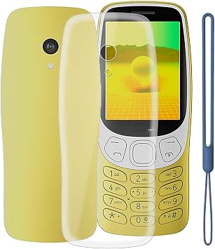 for Nokia 3210 2024 Case, Transparent Hull Soft Silicone TPU Protective Case, Shockproof Anti-Fall Shell, Ultra-Thin Bumper Back Cover for Nokia 3210 2024 2.40" - Transparent