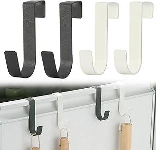 フック ゴミ袋ハンガー ドアハンガー 4個セット 黒と白 扉 引っ掛け Ｓ字フック ゴミ袋かけ キッチン タオル 滑り止め ドア クローゼット 取付け簡単 キッチン 浴室 洗面所 玄関 台所 収納 ブラック ホワイト