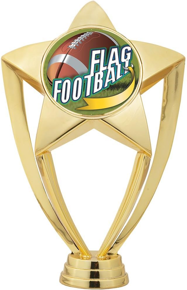 Crown Awards 6" Gold Flag Football Trophies - Football Star Trophy