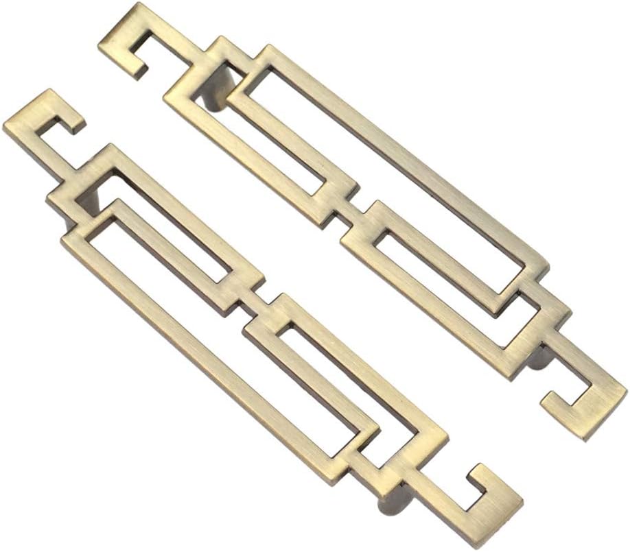 LBFEEL 5" Pair Vintage Drawer Puls Chinese Style for Kitchen Cabinet Knob Door Dresser Drawer Antique Bronze Cabinet Pulls Furniture Handle (128mm)