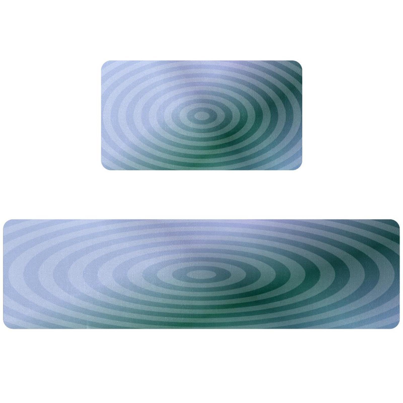Tapis de cuisine antidérapant lot de 2 lavable et absorbant pour buanderie motif cercles