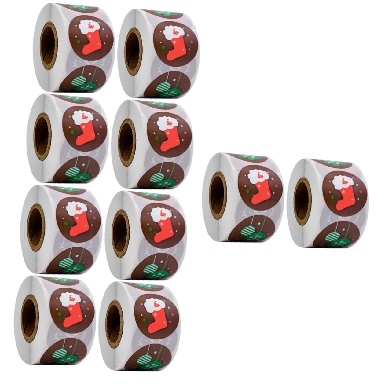 BESTYASH 10rotoli Etichette Adesive Natalizie Adesivi Decorativi Per Regali Natale Per Biglietti e Decorazioni Festive Design Natale