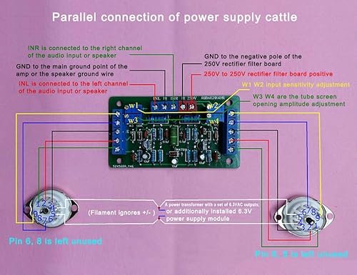 Miniatura 3 de 1 Unidades Dual Way Magic Eye 6E2 Tubo Indicador de Nivel de Audio Módulo VU Medidor Espectro Música Tubo de Vacío Indicador de Nivel de Conductor