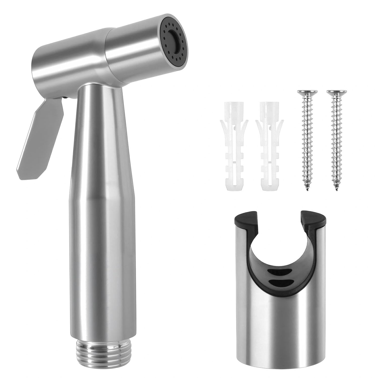 Handheld Bidet Sprayer with Hook Stainless Steel Bidet Sprayer Kit Thread Interface with Adjustable Water Pressure Control for