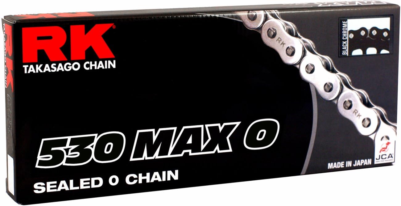 R&K RK 530 Max-O Black/Chrome Drive Chain 150 Links (530MAXO-150-BC)