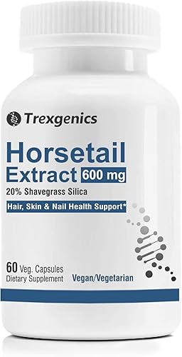 PUB"Trexgenics Horsetail Extract Standardized (20% Shavegrass Silica) 600 mg Natural Hair Growth &amp; Strong Nail Support (60 Vcaps)" (1)
